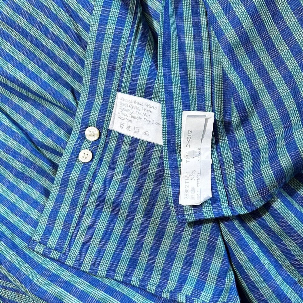 Bobby Jones Collection XXL Blue Green Checked Short Sleeve Cotton Shirt - Picture 2 of 4